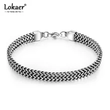 Lokaer хип-хоп/Рок титановая нержавеющая сталь мужские наручные браслеты стиль цепи и ювелирные изделия с бриллиантами для мальчика OGS1016