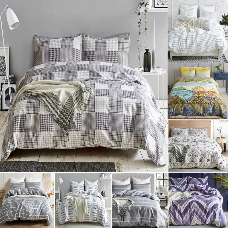 

3pcs Geometic Duvet Cover Set Duvet Cover With Pillowcases Without Filler Without Sheet 100% Polyester