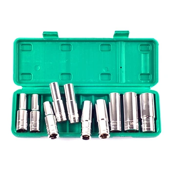 

10Pcs 1/2 Inch Drive Deep Air Impact Socket Set Wrench Adapter Drive Socket Converter Reducer 8/10/12/13/14/16/17/19/ 22/24Mm