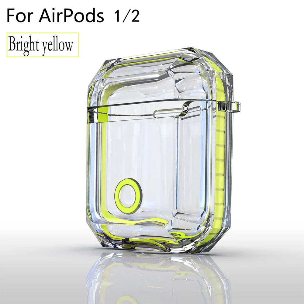7 yellow Для Apple AirPods чехол Apple AirPod заряжаемые наушники Защитный Прозрачный ударопрочный мягкий TPU AirPods аксессуары - Цвет: 7 yellow