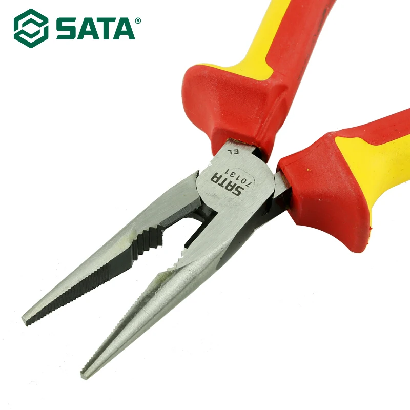 SATA " vde изолированный многофункциональный иглы плоскогубцы 60CRV 1,6 мм заостренный блокировать батарею инструменты 70131
