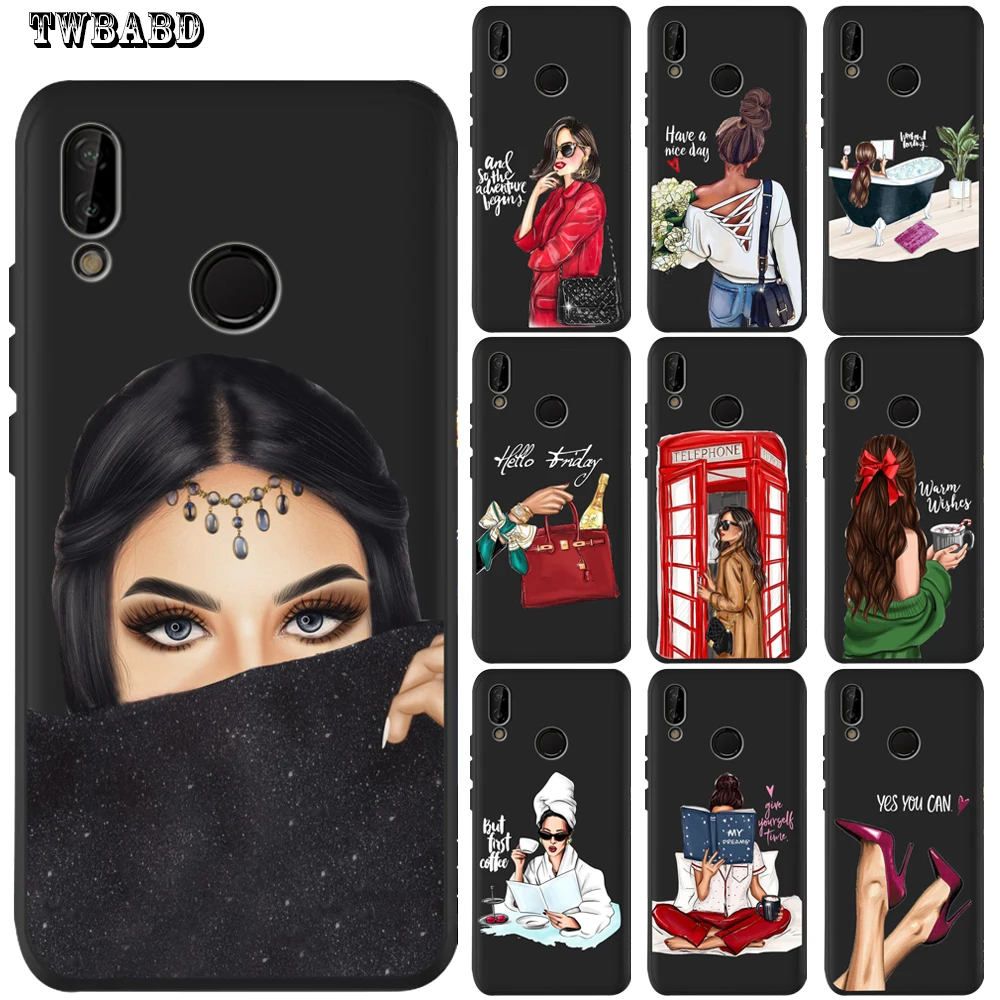 Сексуальный кофейный чехол для девочек чехлы Huawei P40 Lite P20 P30lite Pro P30 P8Lite 2017 P Smart P10 |