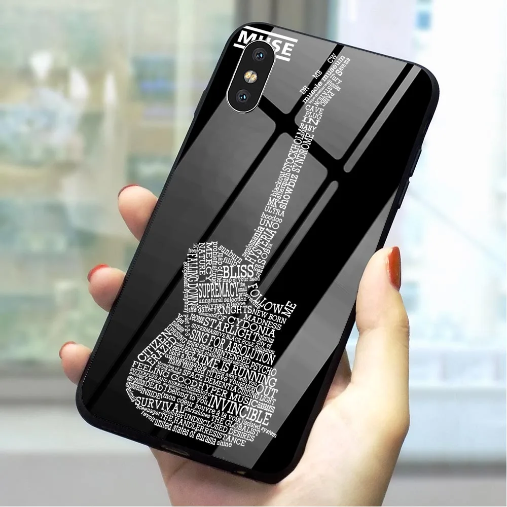 Модный телефон MUSE из закаленного стекла чехол для iPhone 7 Xs Max XR X 8 Plus 6 6S 5s 5 SE Silicone 11 pro - Цвет: K1030910