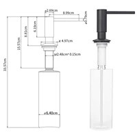 Samodra Black Liquid Soap Dispensers Brass Pump Head With 500ML PE Bottle Build in Dispenser soap For kitchen accessories 6