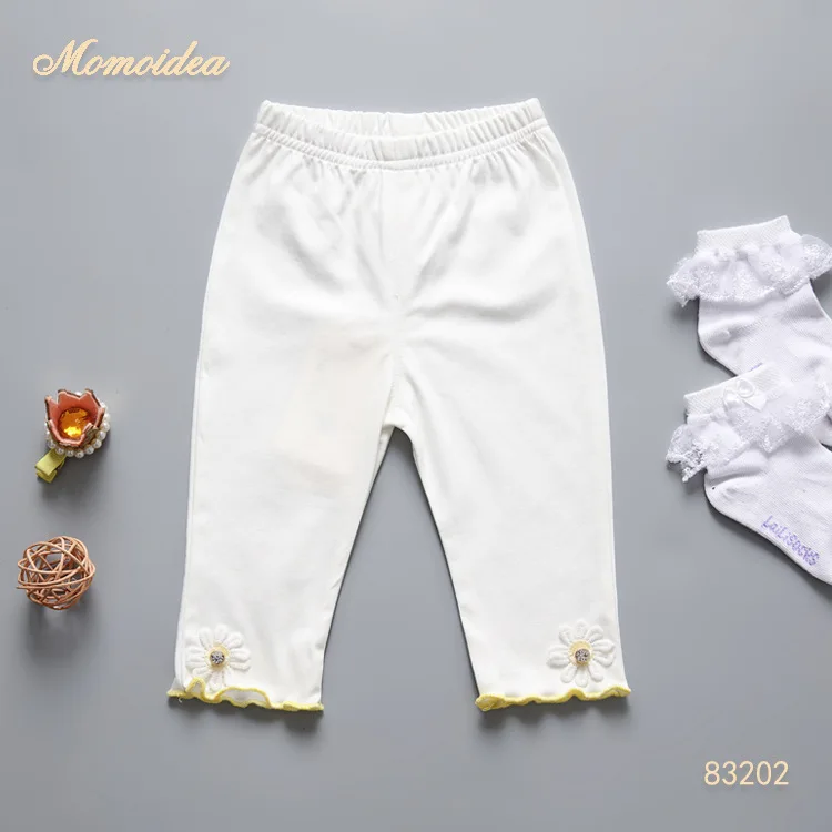 Momoidea/детская одежда; Новинка года; Летние Стильные брюки для девочек с подсолнухами; универсальные детские брюки