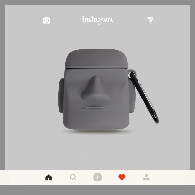 Для AirPods чехол Moai статуя карабин мягкий чехол для Airpods Pro
