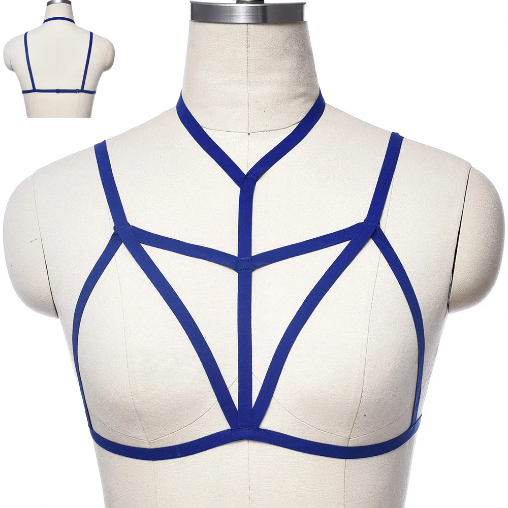 Description Picture 6 of itemPunk Body Cage Soft Fetish Bondage Harness Belt Adjustable Sexy Lingerie Bra Women Pastel Goth Body Harness
