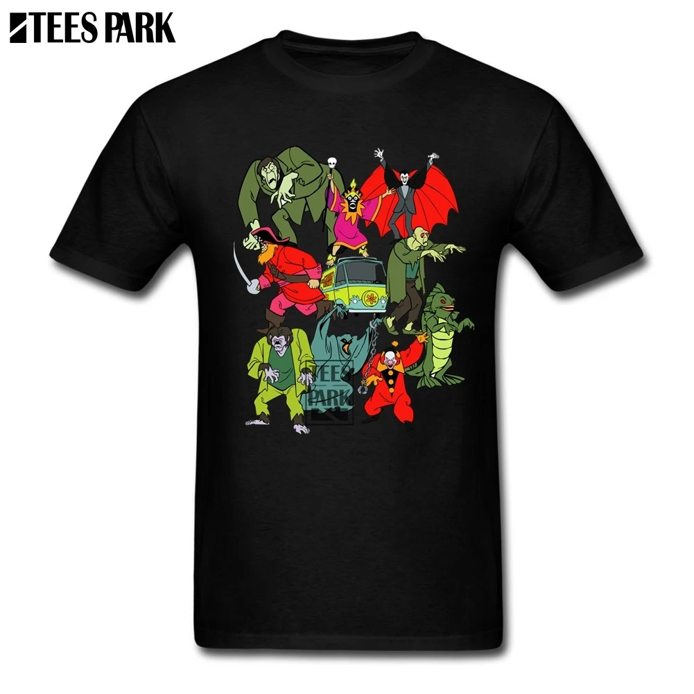 Scooby Doo Mystery Machine Kids Tv Show Cartoons Cool T Shirts Man Round Collar Short Sleeve Shirt Plus Size Men's Luxury | Мужская