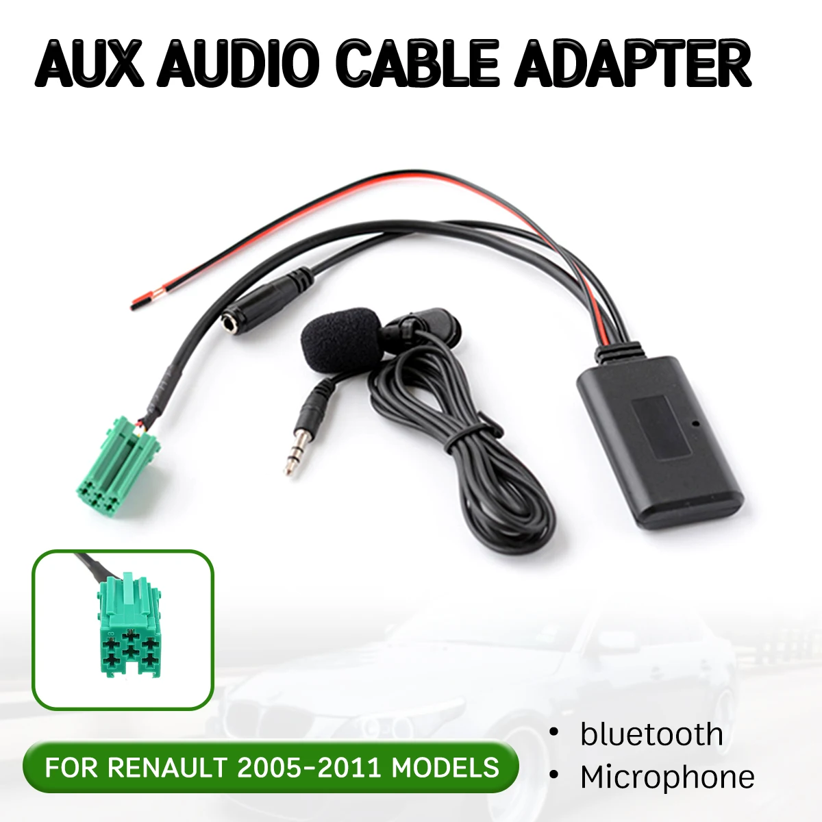 Bluetooth Aux приемник Кабельный адаптер с микрофоном для Renault Clio Kangoo Megane 2005-2011