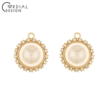 

Cordial Design 50Pcs 20*22MM Jewelry Accessories/DIY Making/Rhinestone Charms/Imitation Pearl/Hand Made/Earring Findings/Pendant