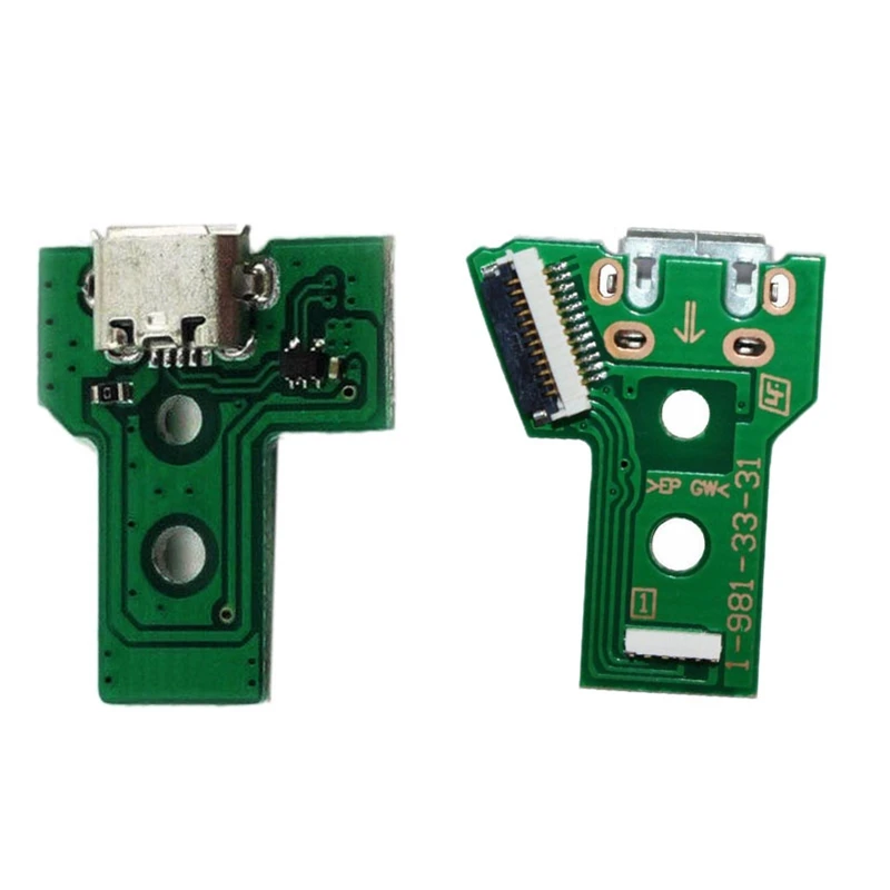 2 комплекта микро-usb разъем для зарядки платы+ 12 Pin кабель для sony PS4 контроллер, JDS-030 и JDS-040