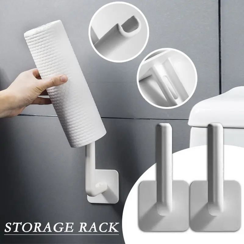 

New Kitchen Self-adhesive Accessories Under Cabinet Paper Roll Rack Towel Holder Tissue Hanger Storage Rack For Bathroom Toilet