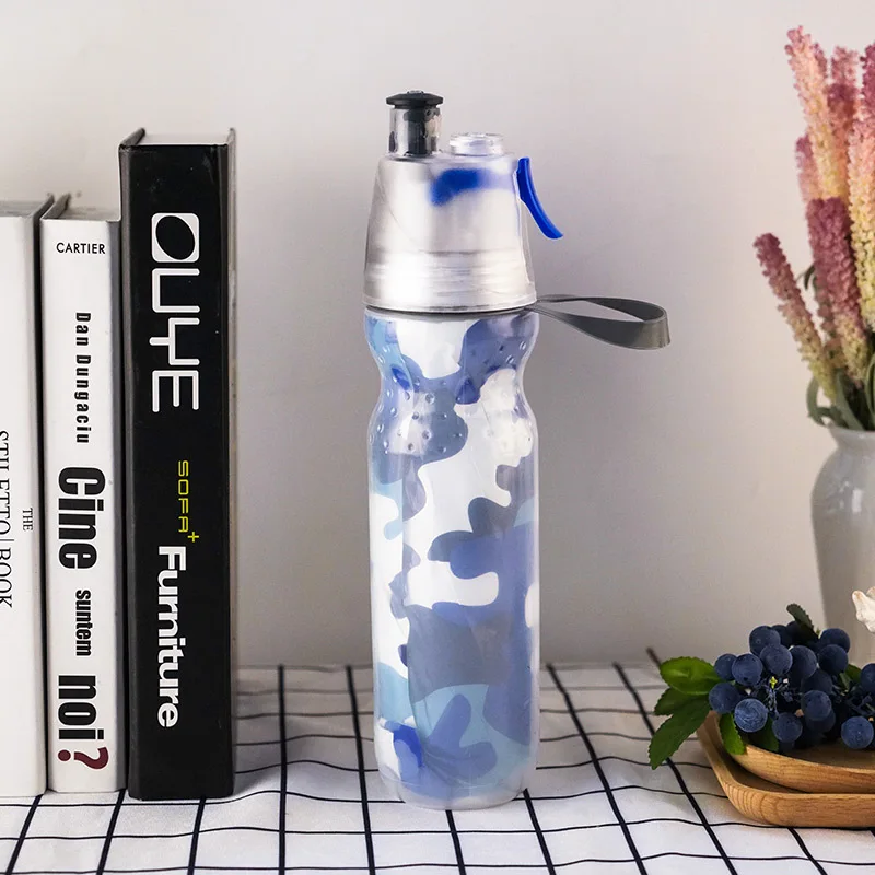 Camouflage blue Спортивная бутылка для воды с распылителем для напитков, чашка с холодной изоляцией, Открытый велосипед, Велоспорт, Спортивная бутылка для пешего туризма - Цвет: Camouflage blue