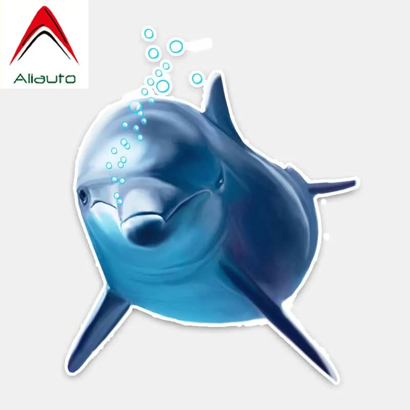 Aliauto интересна Bubble Blue Dolphin Автомобильная наклейка из ПВХ водонепроницаемая