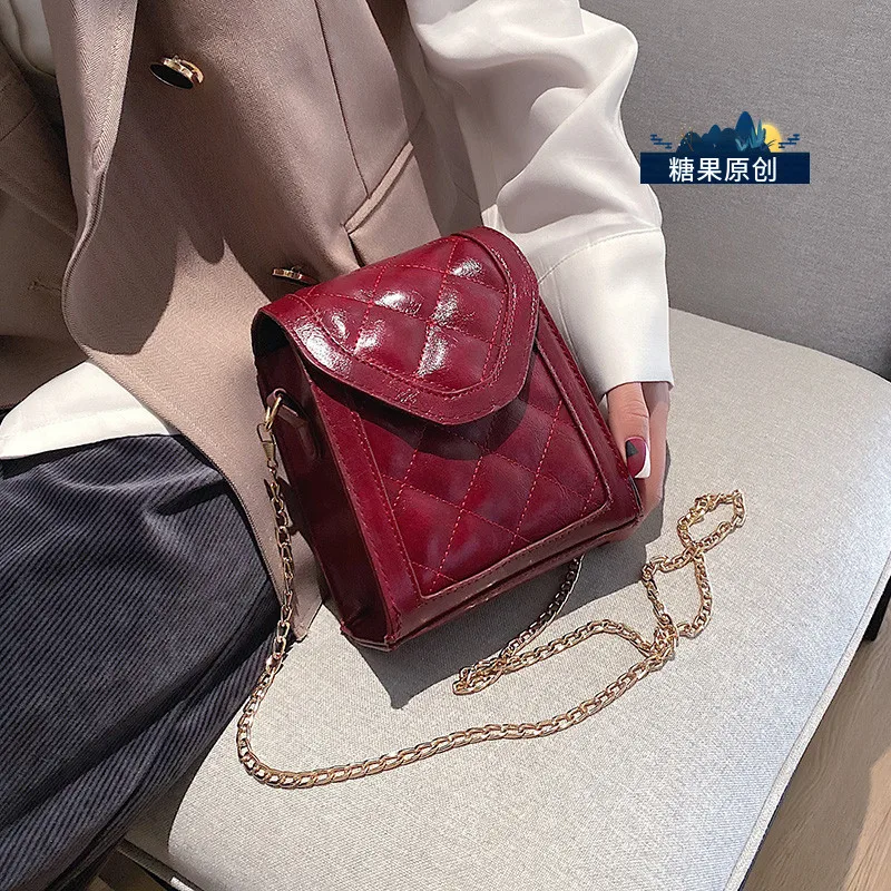 

Mini Small Bag Women 2020 Single Shoulder Bags Satchel Diamond Lattice Chain Small Square Bag