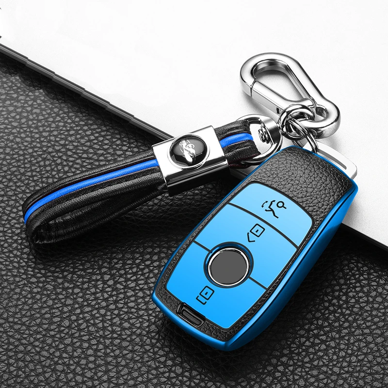 

Hight quality TPU Leather Car Key Case Cover Holder For Mercedes Benz S E Class E300 E200 E220 W213 2017 2018 Accessories