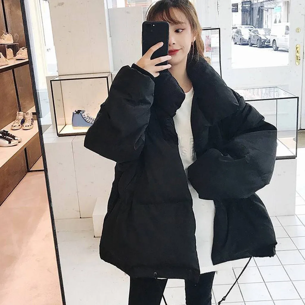 Модное зимнее пальто с длинным рукавом, куртки, однотонная женская повседневная куртка, хлопковая одежда, пальто, топы, женские пальто#1127