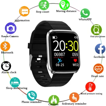 

Sport Smart Watch116 PRO Color Screen Smart Bracelet Bluetooth Watch Bracelet Fitness Tracker Heart Rate Monitor for Android IOS