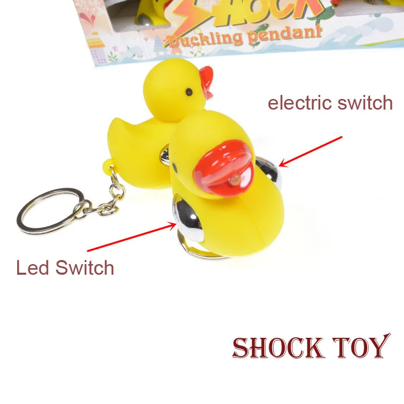 Adult Joke Harmless Electric Shock Duck Toy For Party Funny Keychain