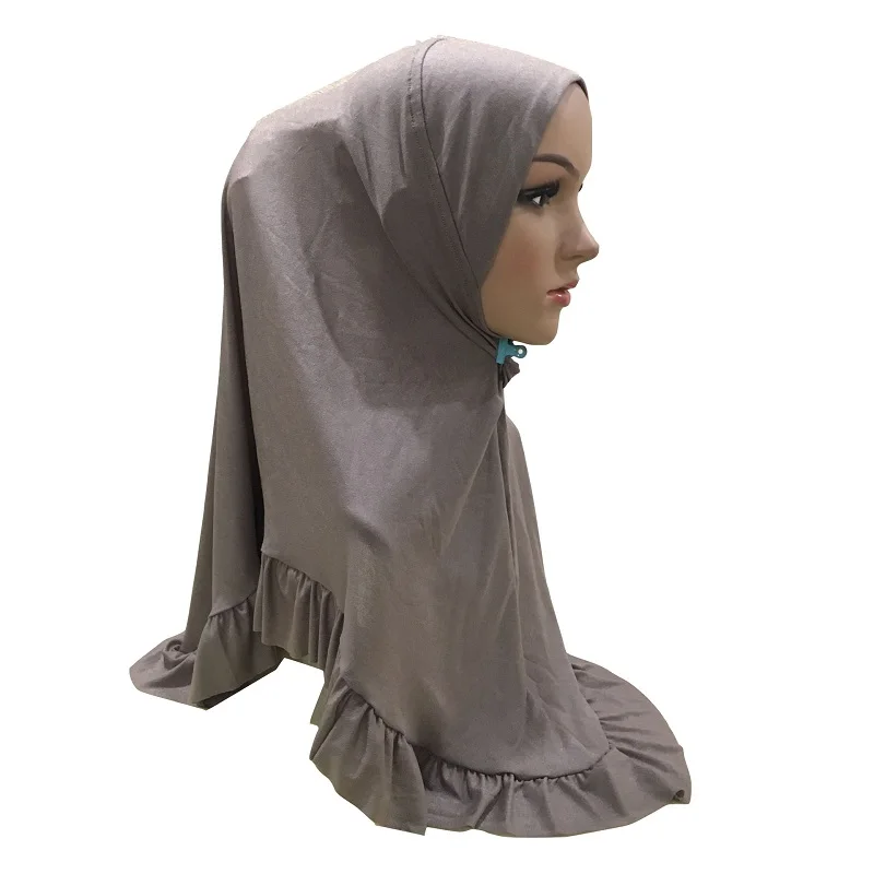 Модный женский цельный хиджаб Amira Instant с воланами лотоса, Мягкий головной убор, мусульманский головной убор, натягивающий головной убор