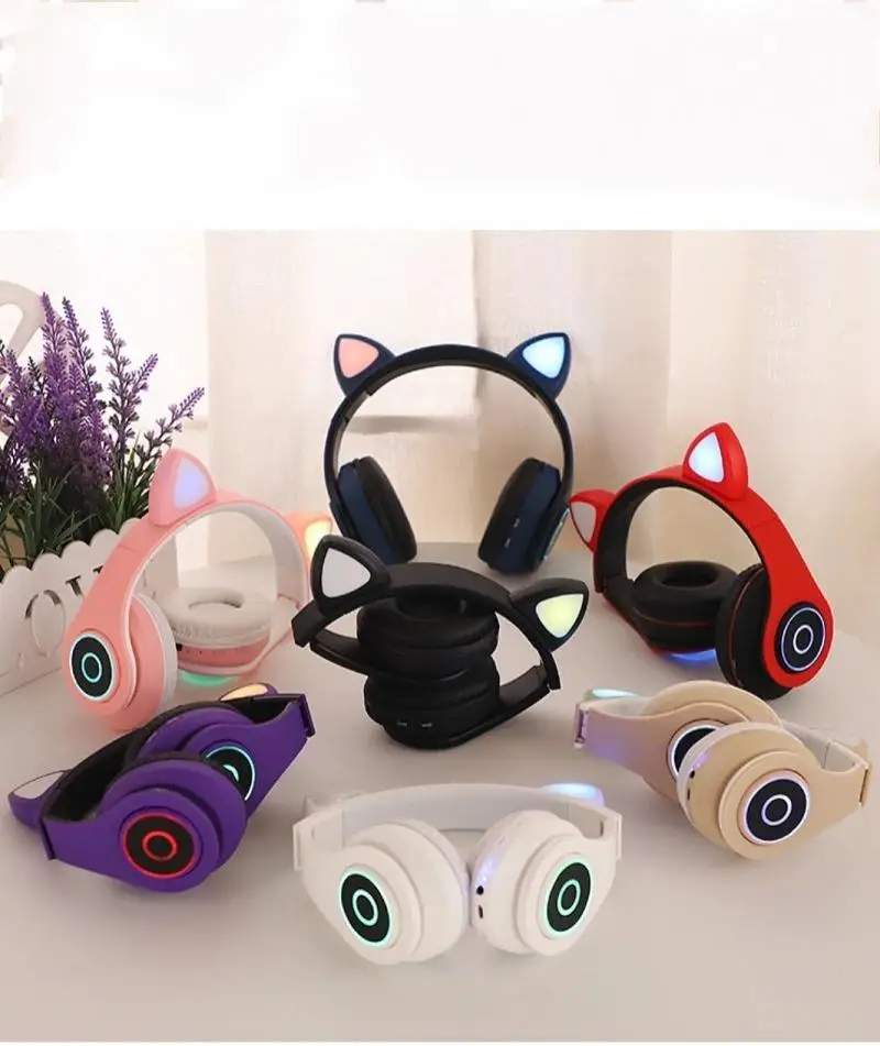 

Bluetooth-наушники B39 складные с микрофоном и кошачьими ушками