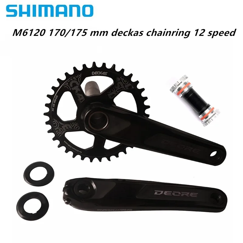 SHIMANO DEORE M6120 170/175 мм deckas 32/34/36/38 черный красный цвет кривошипная система 1X12S MTB