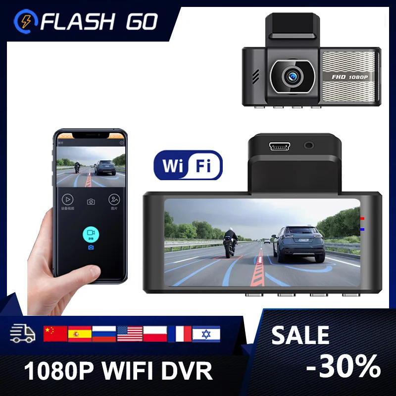 

Dash Camera 2 Channel Car DVR Built in Wifi Sony Sensor Dash Cam with Rear View Car Camera Video Recorder 1080P 24H Parking DVR
