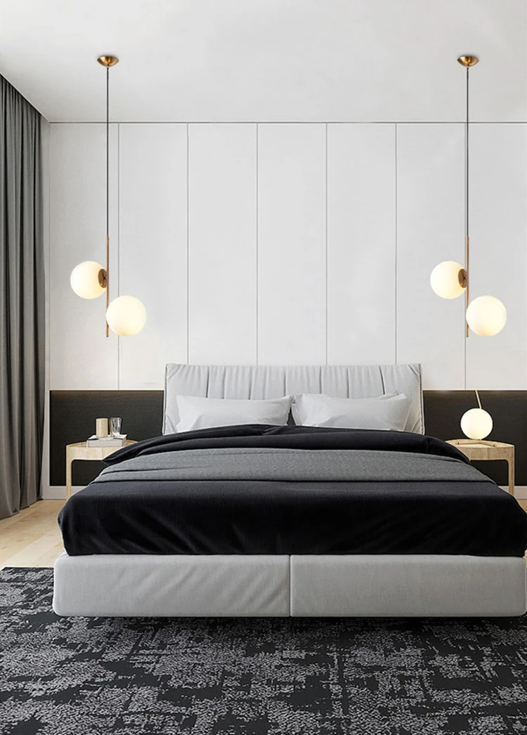 

Nordic Glass Ball Pendant Lights Vintage Gold Modern LED Hanging Lamp For Living Room Home Loft Modern Decor Luminaire