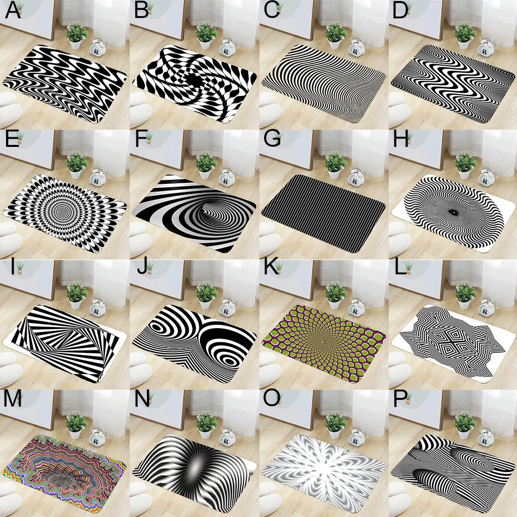 Ouneed Нескользящие коврики креативные геометрические видения ковры кухня tapis salle de bain домашние декорации Прямая поставка 40*60 см