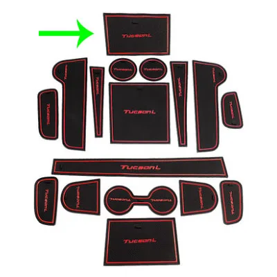 Door Groove Mats Gate Slot Pad For Hyundai Tucson NX4 2021 2022 Accessories Cup Cover Anti-slip Sticker Decoration Non-slip black red B