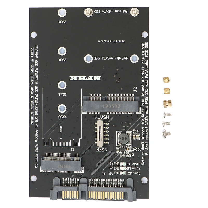 Adaptador NGFF MSATA SSD a SATA 3,0, tarjeta convertidora 2 en 1 para PC y portátil