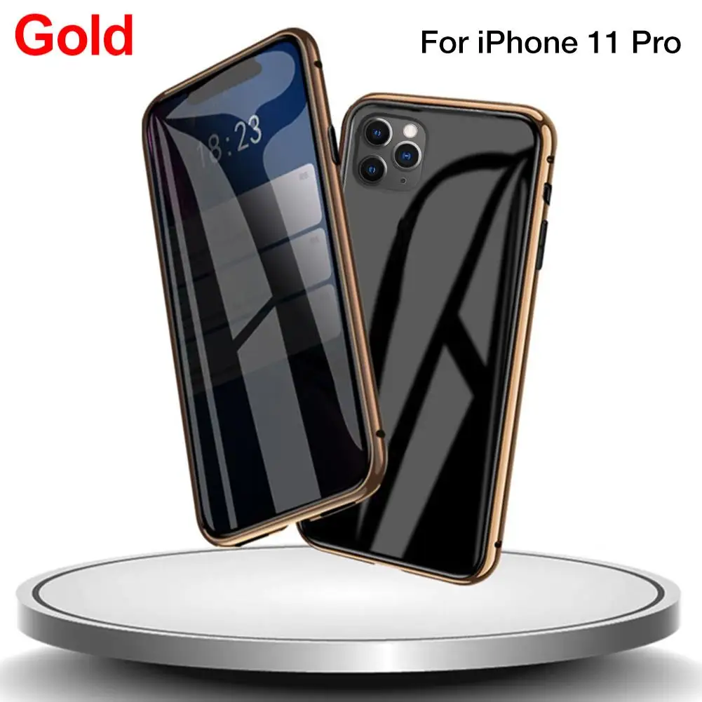 For iPhone 11 Pro Чехол для iPhone 11 Pro, магнитный чехол для iPhone 11 Pro Max, защитная крышка из закаленного стекла, аксессуары - Цвет: For iPhone 11 Pro