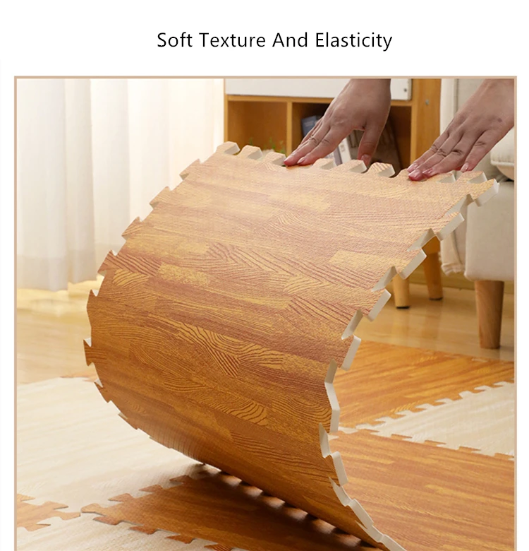 Wooden Puzzle Mat Foam 30*30*1cm Baby Play Mat Splicing Bedroom Soft Floor Interlocking Kids Rug Living Room Gym Crawling Carpet