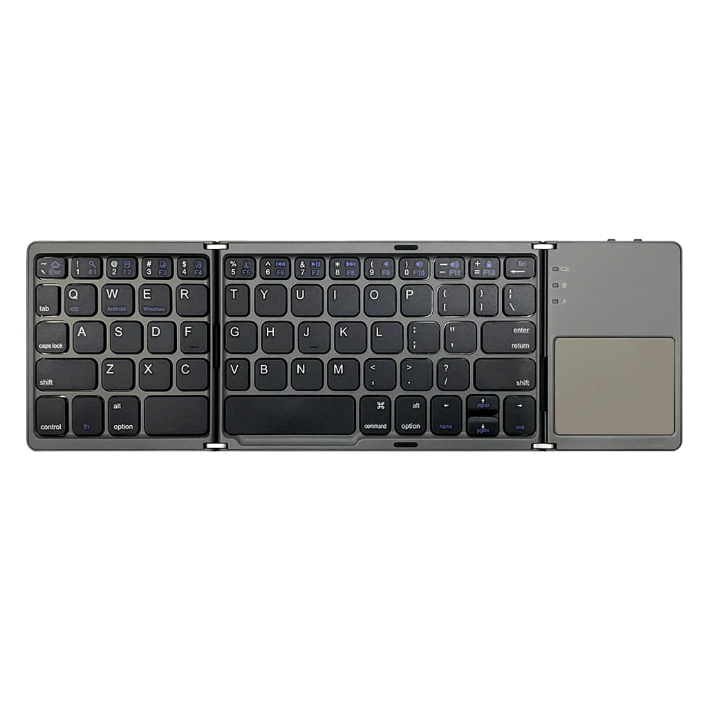 Foldable Bluetooth Keyboard with Touchpad Wireless Keyboard Rechargeable Full Size Ultra Slim Pocket Folding Keyboard