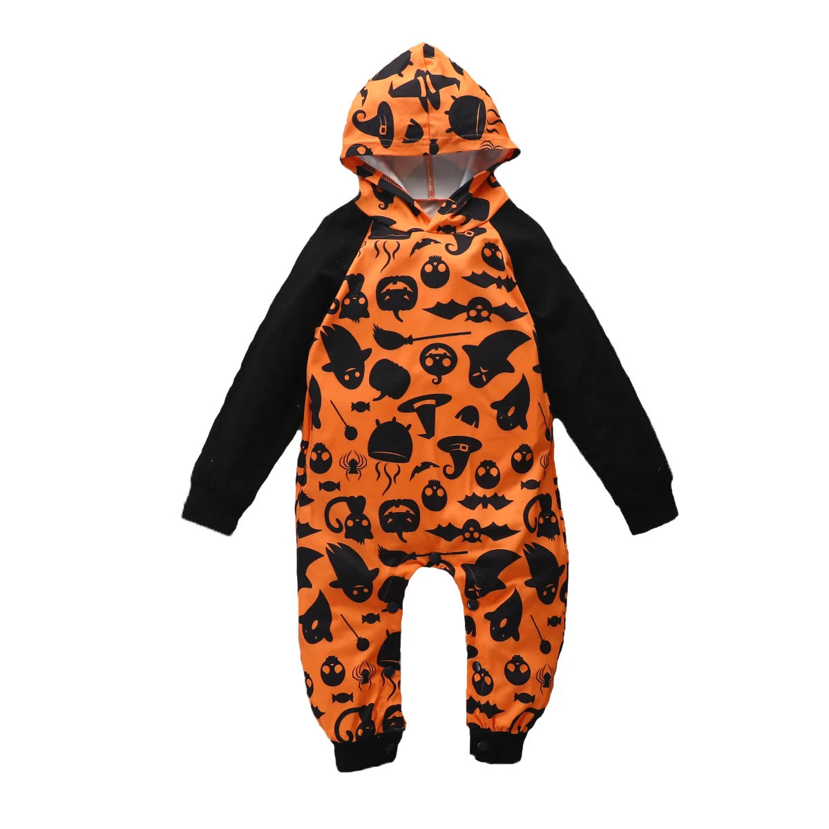 

2020 Infant Kids Halloween Newborn Baby Boys Hoodie Jumpsuit Long Sleeve Cartoon Print Romper Cute Infant Clothes
