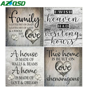 

AZQSD Diy 5d Diamond PaintingText Phrase Full Square Drill Home Decoration Diamond Embroidery Heart Landscape Handmade Craft