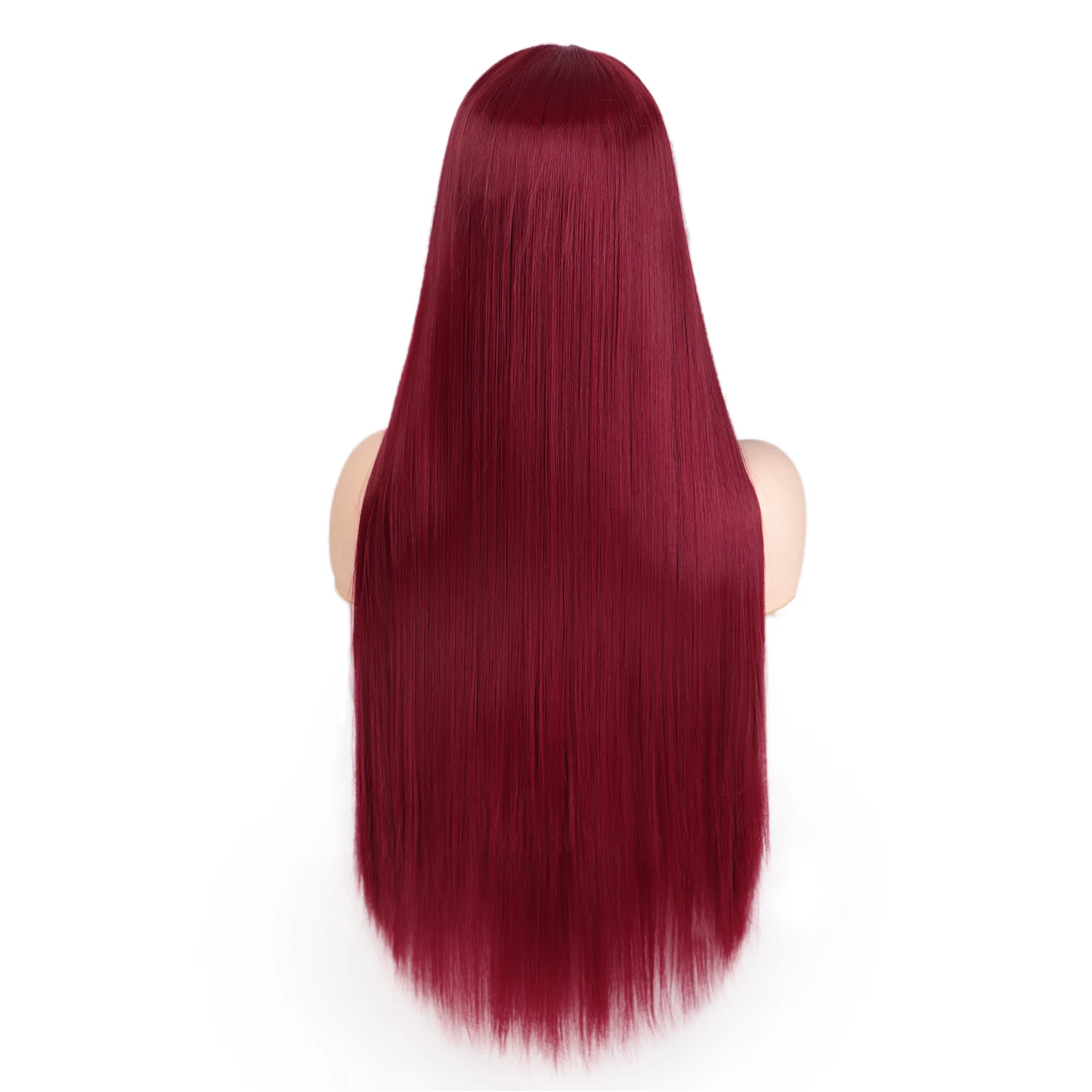 Я в парик 13x4 белый Цвет синтетический Синтетические волосы на кружеве парики длинные прямые Косплэй парик для Для женщин 60/613 блондинка средняя часть природы волосы - Цвет: red