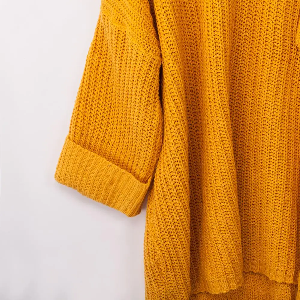 Loose Oversized Long Sweater Women Autumn Winter Long Sleeve Solid Knitted Casaul Sweters Damski Plus Size Pullover Clothes