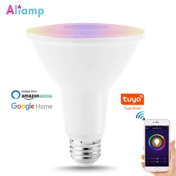 

E26 E27 Wifi Smart Bulb Flood Light RGB PAR30 12W Equivalent 75W LED Spotlight 800LM Voice Remote Control by Alexa Google Home