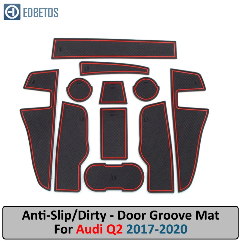 Коричневый Анти-грязный коврик для Audi Q2L- S-Line двери паз ворота слот подставка Противоскользящий коврик салоны машины гелевая прокладка резиновая прокладка коврик - Название цвета: Коричневый