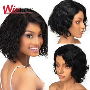 

Colored Lace Part Wig Human Hair Ombre Water Wave Wig For Women Brazilian Human Hair Blonde Wigs T1B 99j Piano Color 1B 30 150%