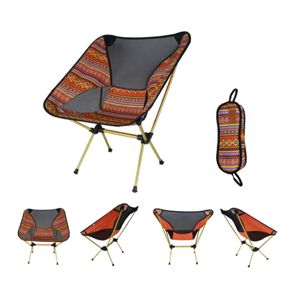 Portable Camping Chair Folding Stool 3color Picnic Hiking Travel Seat Folding Chair Practical Outdoor Small Bench
