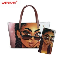WHEREISART, женские сумки, сумки,, известные бренды, африканская пляжная сумка, Bolsa Feminina, афро черная вместительная сумка для девушек, кожзам, кошелек