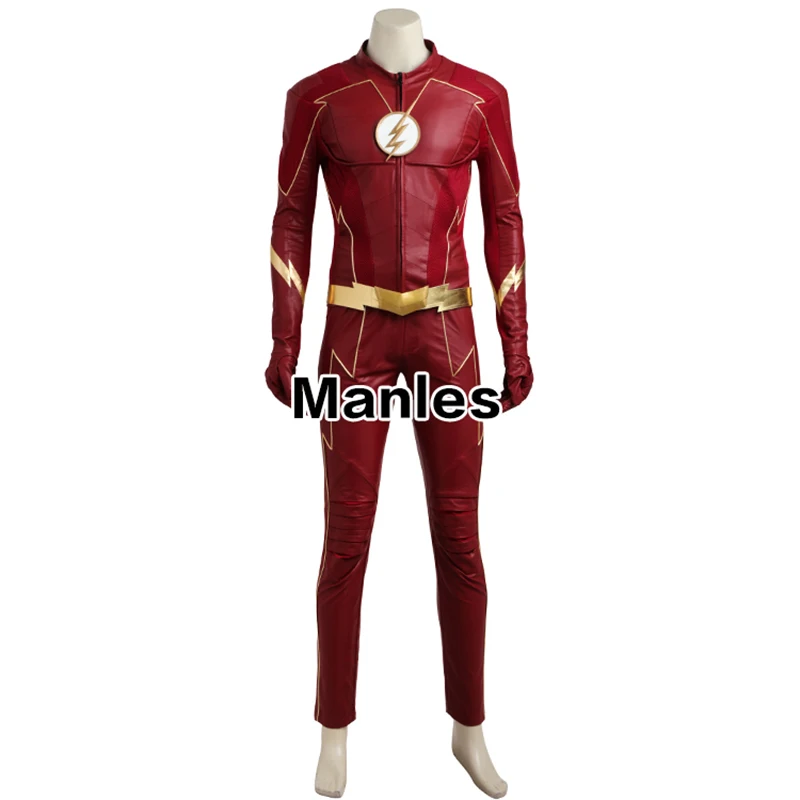 The Flash Season 4 Cosplay Barry Allen Costume Dc Comics Jacket Superhero Halloween Mask Adult Men