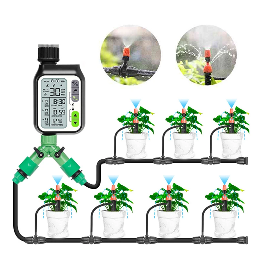 New Rainwater Induction Drip Irrigation System Timer Lcd Screen Auto