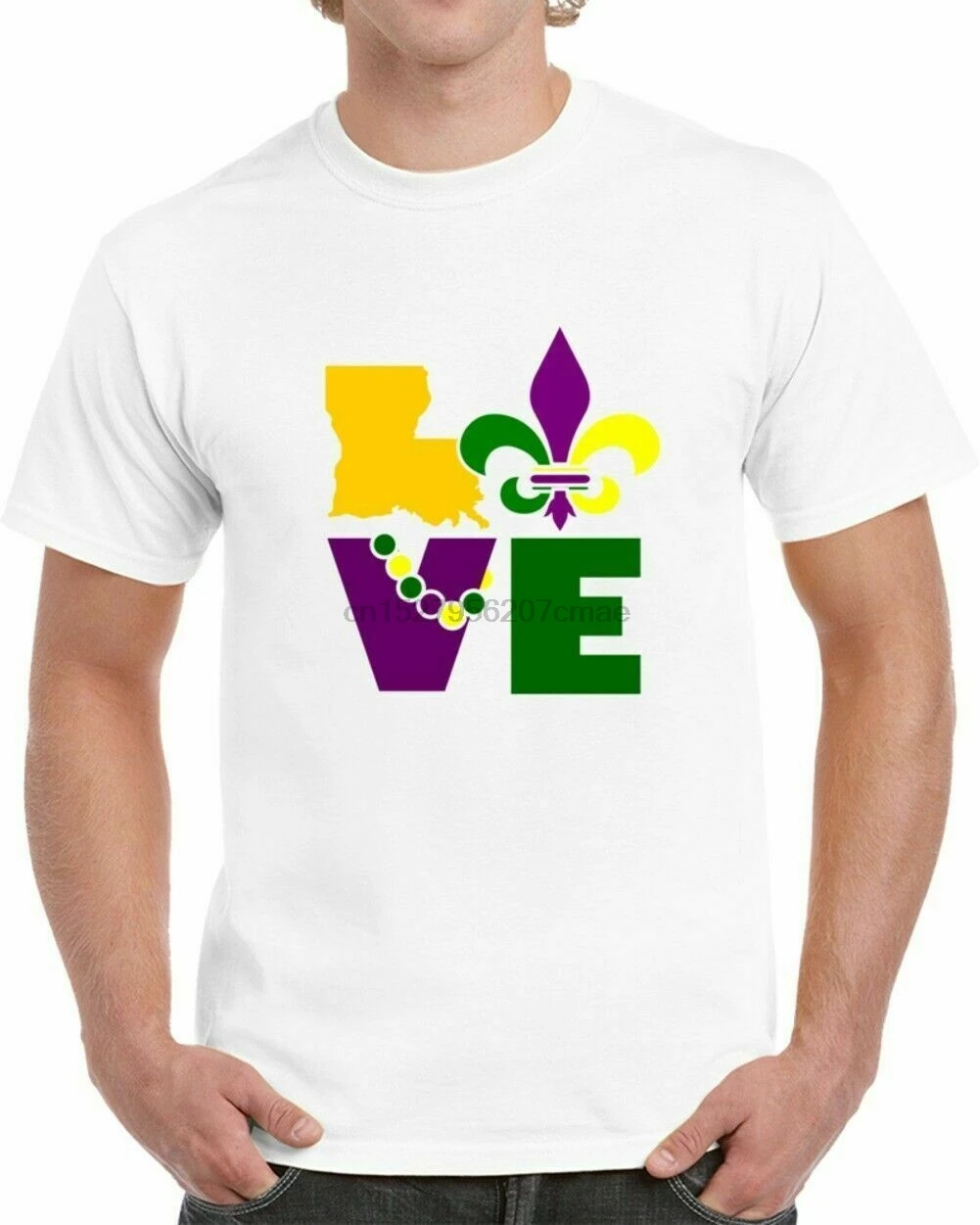NEW I LOVE MARDI GRAS LOUISIANA T-SHIRT USA SIZE EM1(1) |