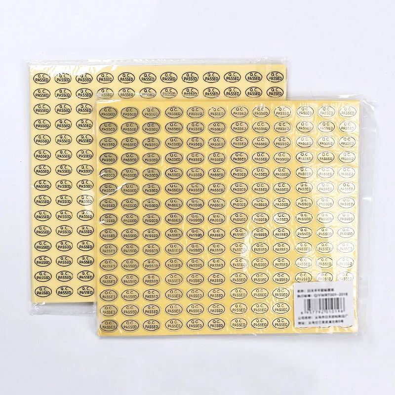 2700pcs/lot Gold/Clear 9x13mm Oval Paper Warranty Label QC Adhesive Label Sticker Sticker QC PASSED Stickers