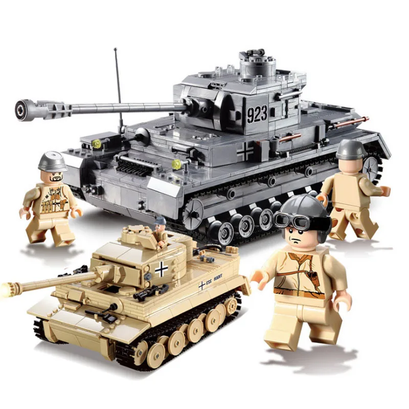 Военный немецкий Король тигр Танк строительные блоки наборы Technic Army WW2 с солдатами фигурки оружие кирпичики для детей Подарки