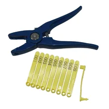 Клещи для ушей, 1 шт., для животных, для животных, для собак, кроликов, овец, Ушные бирки, нейлоновый материал, лазерная Ушная бирка, цифровая 001-100