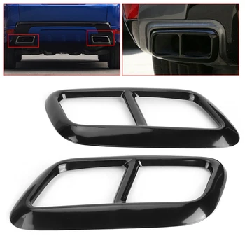 

2pcs Stainless Steel Car Tail Throat Frame 4 Outlet Exhaust Pipe Trim Fits for Range Rover Sport 2020 Black Car Accessories
